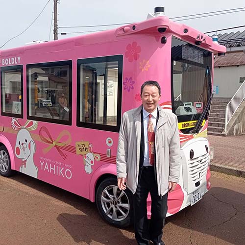 2026/3/18㈬　弥彦村の自動運転社会実装推進事業を視察して来ました。